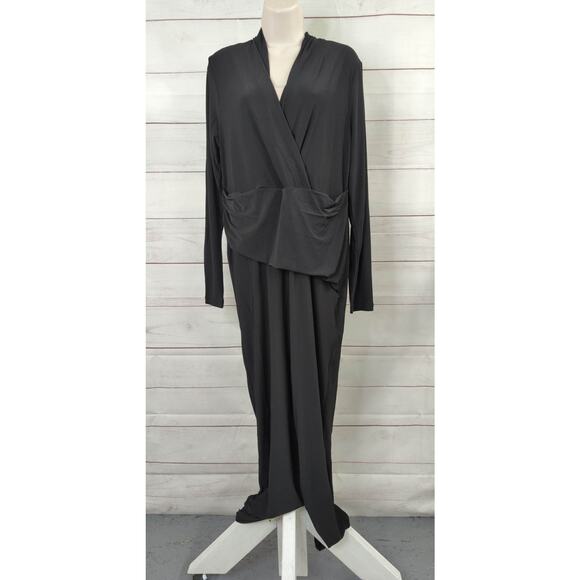 XXSMALL TALL BLACK A518221 Attitudes by Renee Como Jersey Waist Jumpsuit - Picture 1 of 2